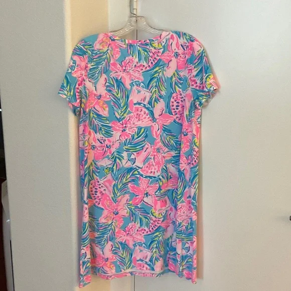 Lilly Pulitzer Pink, Blue & Green Tropical Print Dress - Picture 4 of 7